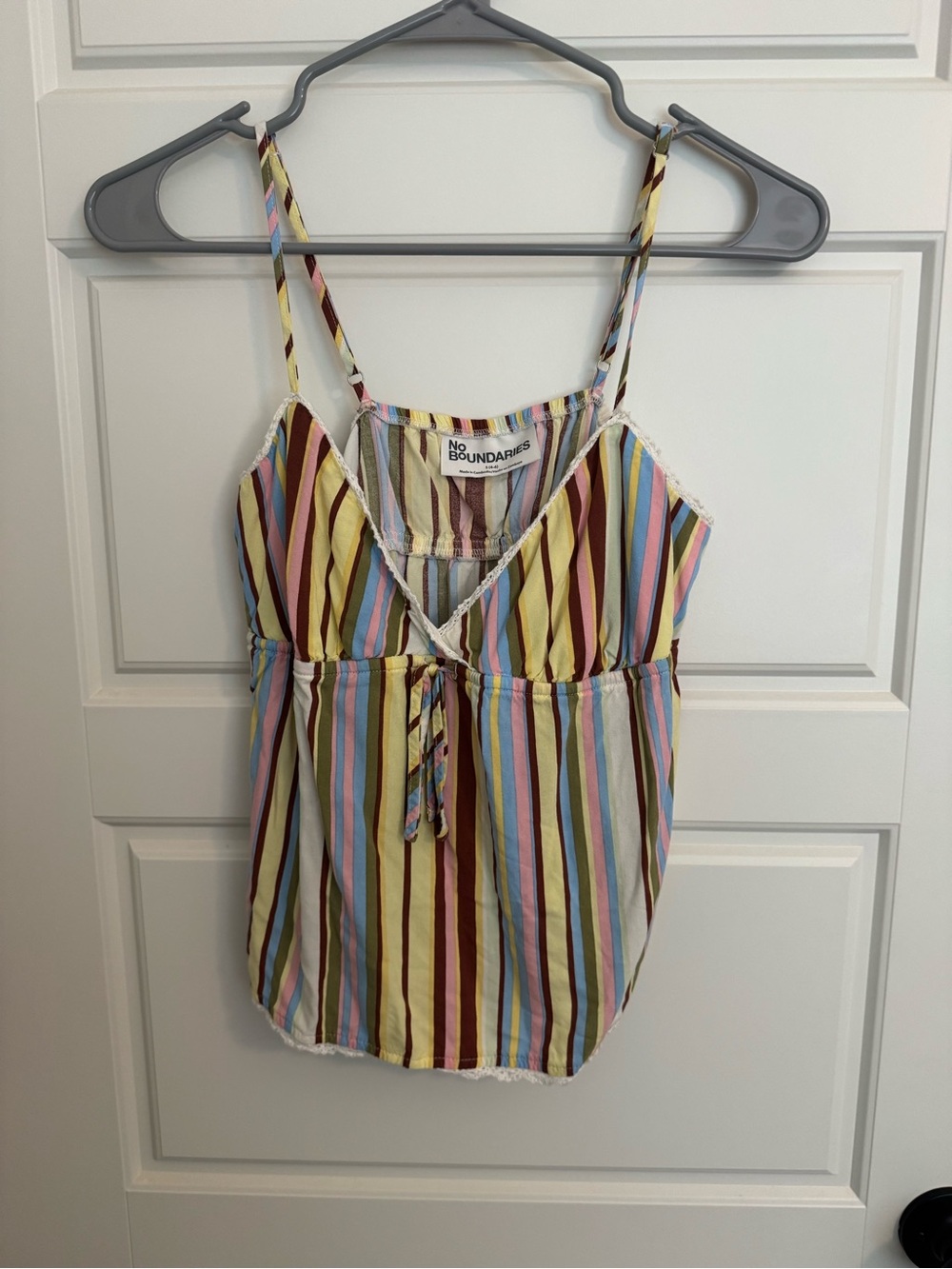 No Boundaries Pastel Multistripe Spaghetti Strap Cami